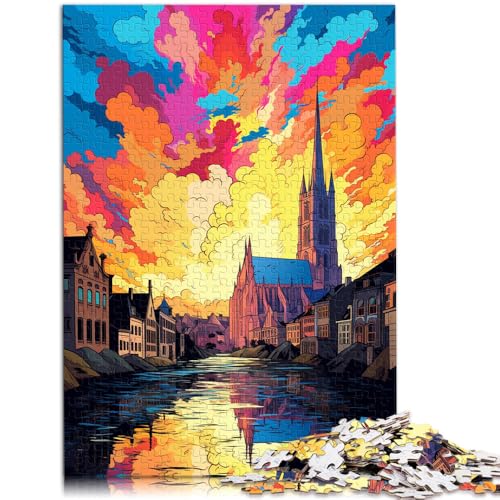 Puzzle 2000 Teile für Erwachsene, Gent, Stressabbau-Spielzeug, jedes Teil ist einzigartig – anspruchsvolles Familienspiel, 70 x 100 cm, für 14-Jährige von SYUNFEI