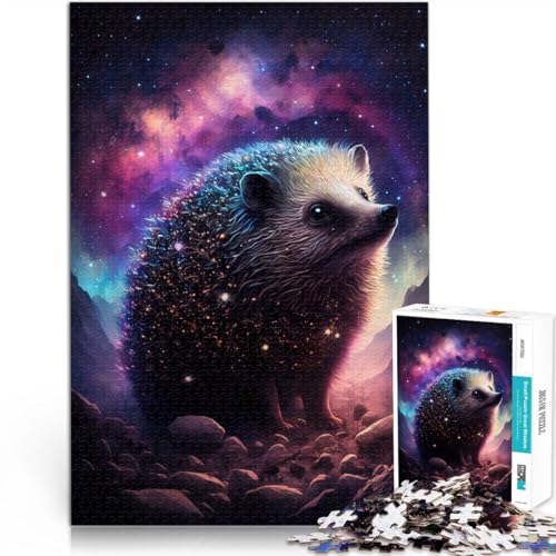 1000-teiliges Puzzle für Erwachsene, Galaxie-Tier-Igel, Quizspiel, Lernspiel für Geburtstag, Weihnachten, 26x38cm, für 14-Jährige von SYUNFEI