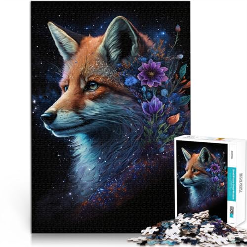 Puzzle für Erwachsene, 1000 Teile, Fuchs- und Blumen-Quizspiel, ganze Familie, 50 x 75 cm, für Teenager ab 14 Jahren von SYUNFEI