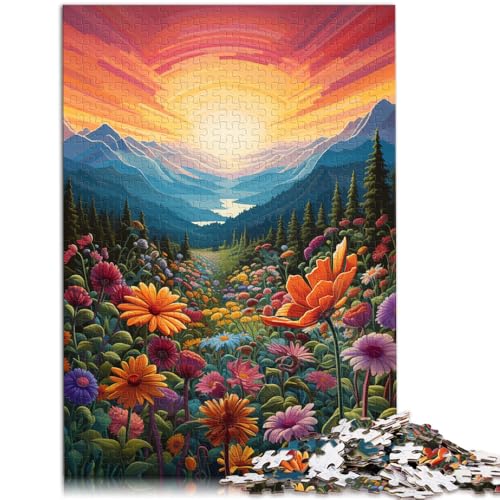 2000-teiliges Puzzle für Erwachsene, Berge, Wildblumen bei Sonnenuntergang, Dekomprimierendes, intellektuelles Lernspielzeug, lustiges Geschenk, 27,56 x 39,37 Zoll 2000-teiliges Puzzle für Erwachsene, Berge, Wildblumen bei Sonnenuntergang, Dekomprimierendes, intellektuelles Lernspielzeug, lustiges Geschenk, 27,56 x 39,37 Zoll von SYUNFEI