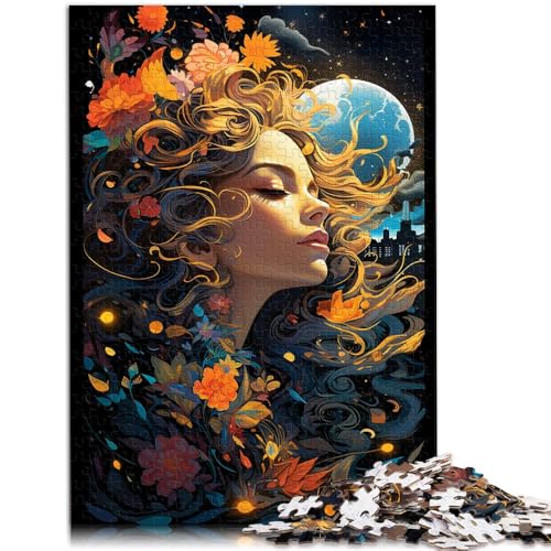 Puzzle mit 1000 Teilen für Erwachsene, Blumengöttin, Stressabbau-Spielzeug, Herausforderung für die Gehirnintelligenz, süchtig machendes Spielzeug,38x52cm, für 14-Jährige von SYUNFEI