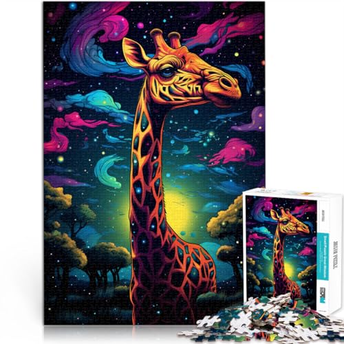 1000-teiliges Puzzle für Erwachsene, Giraffe, Weltraumspiele, Spielzeug, Geschenk, Herausforderung für die Gehirnintelligenz, süchtig machendes Spielzeug, 50 x 75 cm, von SYUNFEI