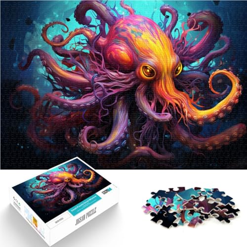1000-teiliges Puzzle für Erwachsene, farbenfroher Sternenkraken-Spielzeug zum Stressabbau, Lernspiel für Geburtstag, Weihnachten, 26x38cm von SYUNFEI