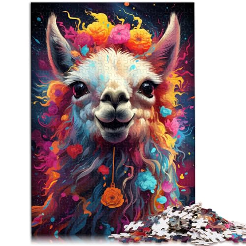 1000-teiliges Puzzle für Erwachsene, buntes Alpaka-Quizspiel, Wanddekoration, einzigartige Geburtstags, 38 x 52 cm, für 14-Jährige von SYUNFEI