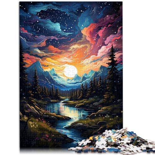 2000-teiliges Puzzle Erwachsene, Aurora, Sonnenuntergang, Berge, Lernspielzeug, tolles Geschenk Weihnachten, 27,56 x 39,37 Zoll, geeignet Kinder und Jugendliche ab 14 Jahren von SYUNFEI