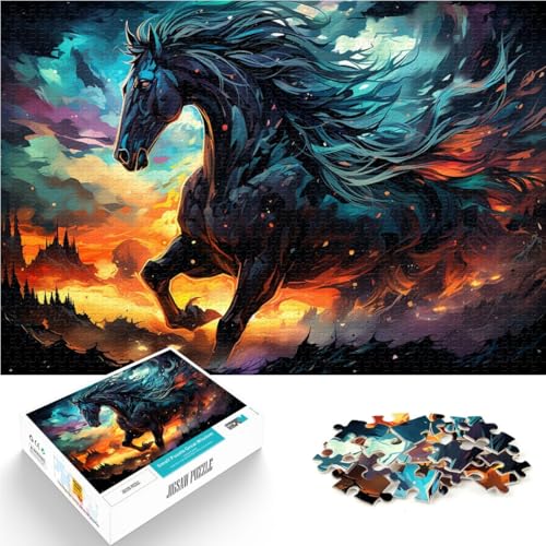 Puzzle mit 1000 Teilen für Erwachsene, buntes Pferd, Stressabbau-Spielzeug, Herausforderung für die Gehirnintelligenz, süchtig machendes Spielzeug, 26x38cm, für 14-Jährige von SYUNFEI