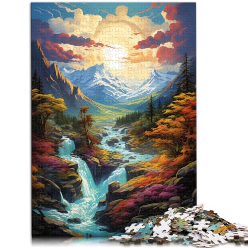 Puzzle 1000 Teile für Erwachsene Skandinavische Berge Lustige Familienspiele Lernspiel für Geburtstag, Weihnachten 14,96 Zoll x 20,47 Zoll von SYUNFEI