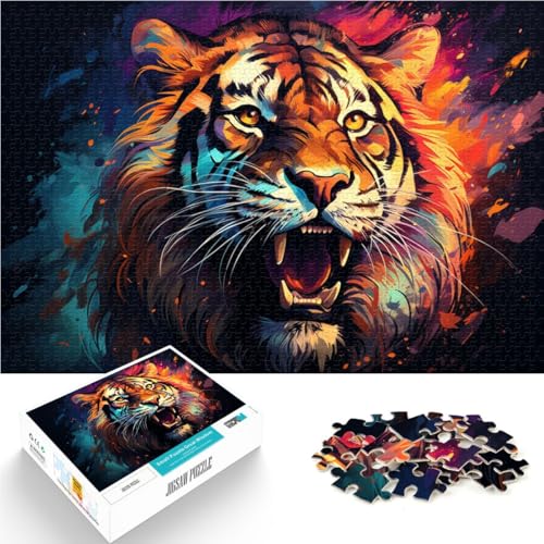 2000-teiliges Puzzle für Erwachsene, farbenfrohes Fantasy-Tiger-Quizspiel, Weihnachtswunschliste mit Weihnachtsmann, 70 x 100 cm, für Teenager ab 14 Jahren von SYUNFEI