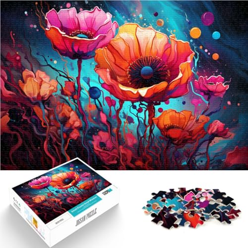 Puzzle Erwachsene, 1000 Teile, Mohnblumen, Spielzeug, Denkspiel. Helfen Sie dem Gehirn, süchtig machende Spielzeuge zu trainieren und Geduld zu entwickeln. 19,7 Zoll x 29,5 Zoll von SYUNFEI