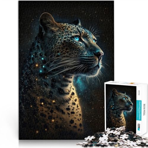 Puzzle für Erwachsene, 1000 Teile, Farbgalaxie, Leopard, Spielzeug, Denkspiel, Stressabbau, Urlaub zu Hause, Zeit totschlagen, 14,96 x 20,47 Zoll von SYUNFEI