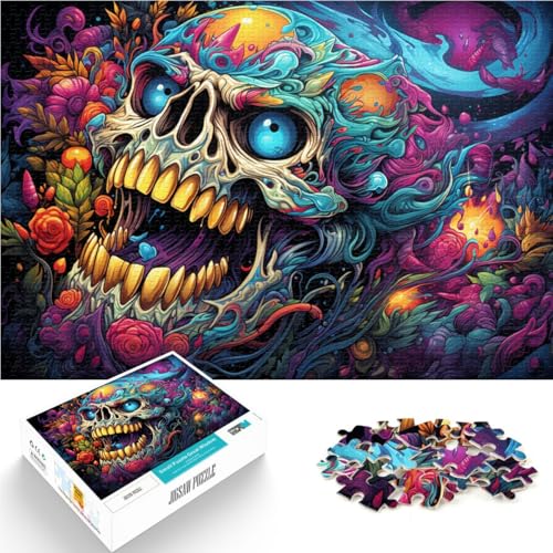Puzzle für Erwachsene, 1000 Teile, farbiges Totenkopf-Spielzeug, Denkspiel, anspruchsvoll, Aber unterhaltsam und humorvoll,38x52cm von SYUNFEI