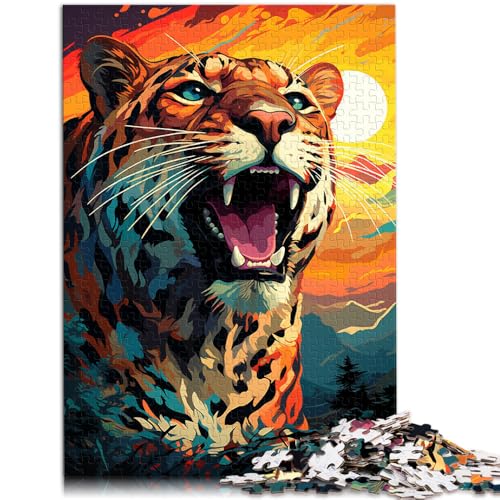 1000-teiliges Puzzle für Erwachsene, Fantasie-Leopard bei Sonnenuntergang, entspannendes intellektuelles Lernspielzeug, lustiges Geschenk, 14,96 x 20,47 Zoll 1000-teiliges Puzzle für Erwachsene, Fantasie-Leopard bei Sonnenuntergang, entspannendes intellektuelles Lernspielzeug, lustiges Geschenk, 14,96 x 20,47 Zoll von SYUNFEI