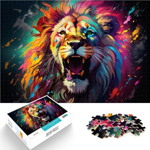 Puzzle für Erwachsene, 1000 Teile, Fantasy-Löwenmalerei, Quizspiel, Stressabbau, Urlaub zu Hause, Zeit totschlagen, 19,7 x 29,5 Zoll, von SYUNFEI
