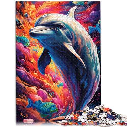 1000-teiliges Puzzle für Erwachsene, Farbdelfine, Quizspiel, Herausforderung für die Gehirnintelligenz, süchtig machendes Spielzeug,38x52cm, für Jugendliche ab 14 Jahren von SYUNFEI