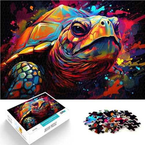 Puzzle mit 1000 Teilen für Erwachsene, farbige Schildkröte, Stressabbau-Spielzeug, Herausforderung für die Gehirnintelligenz, süchtig machendes Spielzeug,38x52cm, für 14-Jährige von SYUNFEI