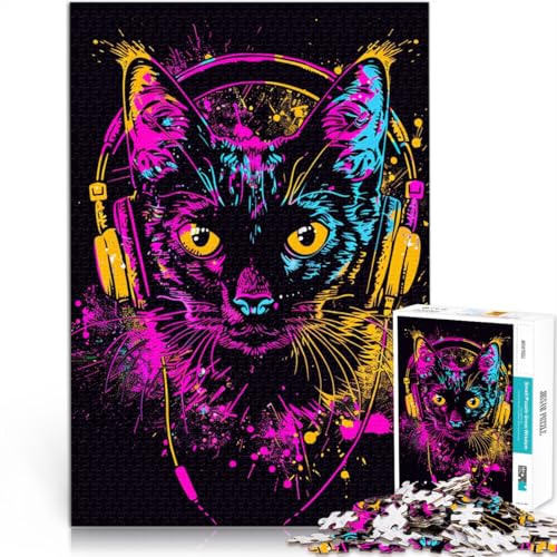 2000-teiliges Puzzle für Erwachsene, Katzen-Kopfhörer-Sonnenbrille, Lernpuzzle, Familienspiel, gutes Geschenk, 27,56 x 39,37 Zoll, für Teenager ab 14 Jahren 2000-teiliges Puzzle für Erwachsene, Katzen-Kopfhörer-Sonnenbrille, Lernpuzzle, Familienspiel, gutes Geschenk, 27,56 x 39,37 Zoll, für Teenager ab 14 Jahren von SYUNFEI