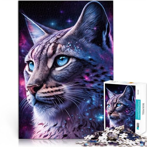 Puzzle für Erwachsene, 1000 Teile, Luchs-Tier-Galaxie-Quizspiel, Wanddekoration, einzigartige Geburtstags, 19,7 x 29,5 Zoll, für 14-Jährige von SYUNFEI
