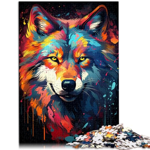 Puzzle 1000 Teile für Erwachsene, Malen, Farbe, Wolf, Lernspielzeug, lustiges Puzzle, 26x38cm, für Teenager ab 14 Jahren Puzzle 1000 Teile für Erwachsene, Malen, Farbe, Wolf, Lernspielzeug, lustiges Puzzle, 26x38cm, für Teenager ab 14 Jahren von SYUNFEI