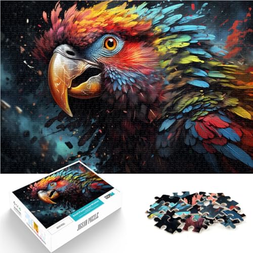 1000-teiliges Puzzle für Erwachsene, bunter Papagei, zum Entspannen, geistiges Lernspielzeug, Weihnachts- und Geburtstagsgeschenke, 14,96 x 20,47 Zoll von SYUNFEI