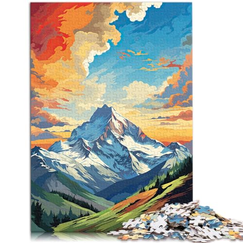 1000-teiliges Puzzle für Erwachsene, Pop-Art-Berge, dekomprimierendes, intellektuelles Lernspielzeug, verbessert das Gedächtnis,38x52cm, für Teenager ab 14 Jahren von SYUNFEI