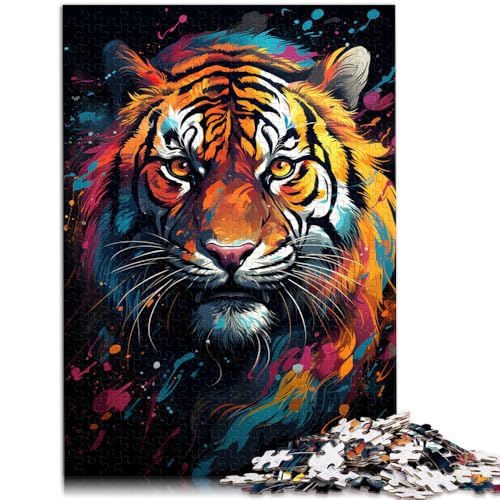 Puzzles Wütender bunter Tiger, Puzzles für Erwachsene, 1000 Stück, 50 x 75 cm, Holzbrettpuzzles für Erwachsene und Kinder ab 14 Jahren, Spielzeug, Denkspiel Puzzles Wütender bunter Tiger, Puzzles für Erwachsene, 1000 Stück, 50 x 75 cm, Holzbrettpuzzles für Erwachsene und Kinder ab 14 Jahren, Spielzeug, Denkspiel von SYUNFEI