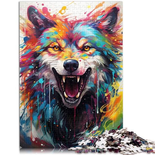 Puzzle für Erwachsene, 1000 Teile, Malen, Farbe, Wolf, Lernspielzeug, Familienspiele, Geschenke für Freunde und Familie, 10,27 x 14,96 Zoll Puzzle für Erwachsene, 1000 Teile, Malen, Farbe, Wolf, Lernspielzeug, Familienspiele, Geschenke für Freunde und Familie, 10,27 x 14,96 Zoll von SYUNFEI