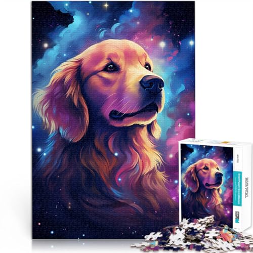 Puzzle für Erwachsene, 1000 Teile, Cosmic Golden Retriever, Heimdekoration, Puzzle, gutes Geschenk, 26x38cm, für Jugendliche ab 14 Jahren von SYUNFEI