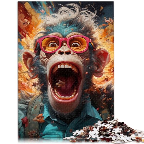 Puzzle für Erwachsene, 1000 Teile, Psychedelischer AFFE, Familienunterhaltungsspielzeug, Weihnachtspuzzlegeschenke, 14,96 x 20,47 Zoll, für Teenager ab 14 Jahren von SYUNFEI