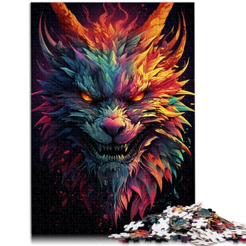 1000-teiliges Puzzle für Erwachsene, Drache in Flammen, Spiele, Spielzeug, Geschenk, 19,7 x 29,5 Zoll, tolles Geschenk für Spiele für Teenager ab 14 Jahren von SYUNFEI