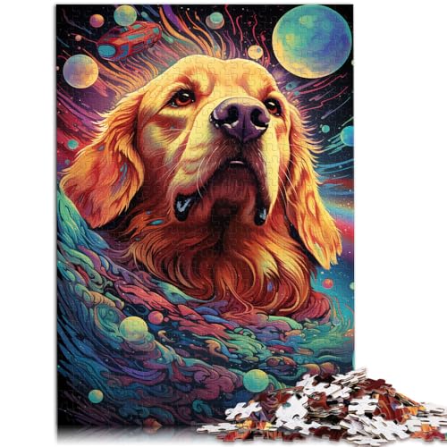 Puzzle für Erwachsene, 1000 Teile, futuristischer Golden Retriever, anspruchsvolles Spiel, Kunstwerk, Geschenk, 14,96 x 20,47 Zoll von SYUNFEI
