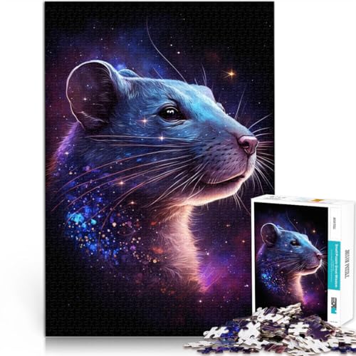 Puzzle für Erwachsene mit 1000 Teilen, Galaxie-Tiermaus-Spielzeug, Denkspiel mit passendem Poster und Quizblatt,38x52cm Puzzle für Erwachsene mit 1000 Teilen, Galaxie-Tiermaus-Spielzeug, Denkspiel mit passendem Poster und Quizblatt,38x52cm von SYUNFEI