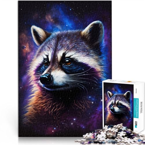 2000-teiliges Puzzle für Erwachsene, Galaxie-Tier, Waschbär, Spielzeug, Denkspiel, tolles Geschenk für Spiele, 27,56 x 39,37 Zoll, geeignet für Teenager ab 14 Jahren von SYUNFEI