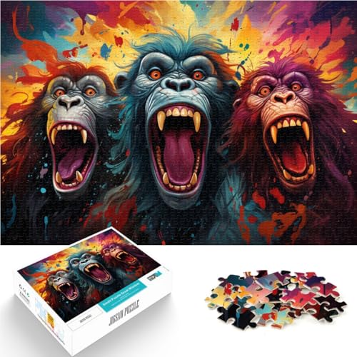 Puzzle für Erwachsene mit 1000 Teilen, Affen-Spielzeug, Denkspiel, jedes Teil ist einzigartig – anspruchsvolles Familienspiel, 26x38cm Puzzle für Erwachsene mit 1000 Teilen, Affen-Spielzeug, Denkspiel, jedes Teil ist einzigartig – anspruchsvolles Familienspiel, 26x38cm von SYUNFEI