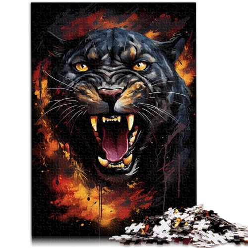 2000-teiliges Puzzle für Erwachsene, Farbfantasie, Schwarzer Panther, anspruchsvolles Spiel, Lernspiel für Geburtstag, Weihnachten, 27,56 x 39,37 Zoll von SYUNFEI