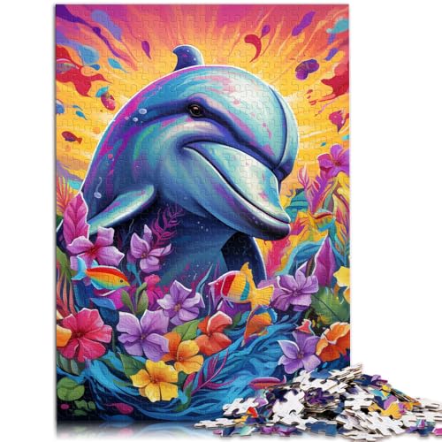 Puzzle für Erwachsene mit 1000 Teilen, Bunte Delfine, Denkspiel, Lernspiel für Geburtstag, Weihnachten, 26x38cm, für 14-Jährige von SYUNFEI