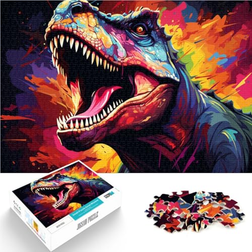 Puzzle für Erwachsene, 1000 Teile, buntes Dinosaurier-Spielzeug, Denkspiel, Lernspiel für Geburtstag, Weihnachten, 50 x 75 cm, für Teenager ab 14 Jahren von SYUNFEI