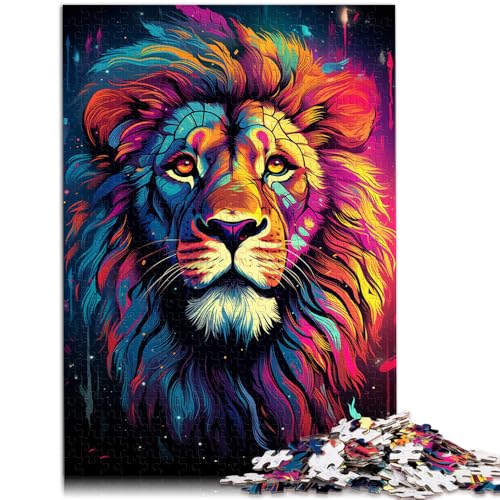 Puzzle für Erwachsene, 1000 Teile, Farbmalerei, Löwen-Puzzle – anspruchsvolles Spiel, Weihnachtspuzzle, Geschenke, 14,96 x 20,47 Zoll von SYUNFEI