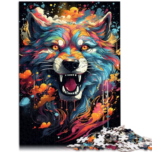 Puzzle für Erwachsene, 1000 Teile, Farbmalerei, Wolf, das Puzzle, 14,96 x 20,47 Zoll, anspruchsvolles Puzzlespiel und Familienspiel Puzzle für Erwachsene, 1000 Teile, Farbmalerei, Wolf, das Puzzle, 14,96 x 20,47 Zoll, anspruchsvolles Puzzlespiel und Familienspiel von SYUNFEI