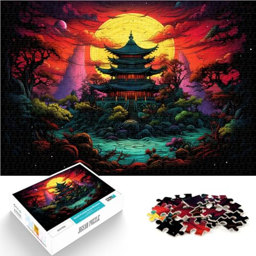 Puzzle mit 1000 Teilen für Erwachsene, Farbpagode, Stressabbau-Spielzeug, Herausforderung für die Gehirnintelligenz, süchtig machendes Spielzeug, 26x38cm, für 14-Jährige von SYUNFEI