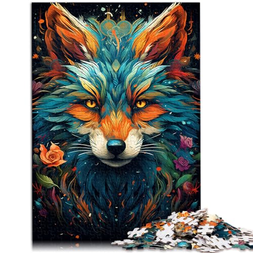 Puzzle für Erwachsene, 1000 Teile, Gemälde eines Fuchses, Lernspielzeug, Familienspiele, geeignet für Paare, 26x38cm, für Teenager ab 14 Jahren von SYUNFEI