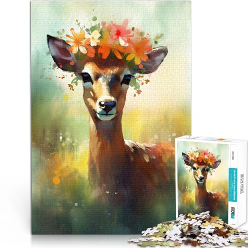 Puzzle 1000 Teile für Erwachsene, Hirsch, Baby-Stressabbau-Spielzeug, hilft dem Gehirn, süchtig machendes Spielzeug zu trainieren, um Geduld zu fördern, 14,96 Zoll x 20,47 Zoll von SYUNFEI