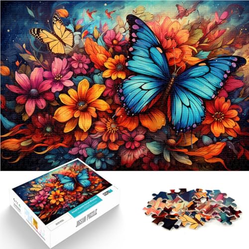 1000-teiliges Puzzle für Erwachsene, Kunst, Blumen und Schmetterlinge, entspannendes, intellektuelles Lernspielzeug, EIN Kunstwerk, 10,27 x 14,96 Zoll 1000-teiliges Puzzle für Erwachsene, Kunst, Blumen und Schmetterlinge, entspannendes, intellektuelles Lernspielzeug, EIN Kunstwerk, 10,27 x 14,96 Zoll von SYUNFEI