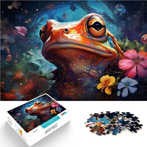 Puzzle mit 1000 Teilen für Erwachsene, farbenfrohes Lernspielzeug mit Froschmotiv, Geburtstagsgeschenk, Geschenk, Wandkunst, 50 x 75 cm, Puzzle mit 1000 Teilen für Erwachsene, farbenfrohes Lernspielzeug mit Froschmotiv, Geburtstagsgeschenk, Geschenk, Wandkunst, 50 x 75 cm, von SYUNFEI