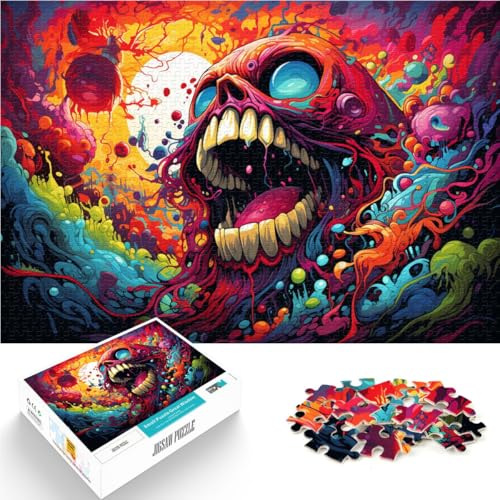Puzzle mit 1000 Teilen für Erwachsene, farbenfroher Neon-Totenkopf, Lernspielzeug, einzigartiges Herausforderungsspiel,38x52cm, für Teenager ab 14 Jahren Puzzle mit 1000 Teilen für Erwachsene, farbenfroher Neon-Totenkopf, Lernspielzeug, einzigartiges Herausforderungsspiel,38x52cm, für Teenager ab 14 Jahren von SYUNFEI