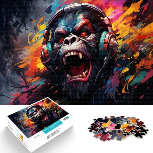 1000-teiliges Puzzle für Erwachsene, Orang-Utan hört Musik, Stressabbau-Spielzeug, tolles, 38x52cm, für Teenager ab 14 Jahren 1000-teiliges Puzzle für Erwachsene, Orang-Utan hört Musik, Stressabbau-Spielzeug, tolles, 38x52cm, für Teenager ab 14 Jahren von SYUNFEI