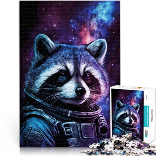 Puzzle 1000 Teile für Erwachsene Astronaut Waschbär Familienspaß Spiele ganze Familie 14,96 in x 20,47 in von SYUNFEI
