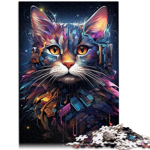 Puzzle für Erwachsene, 1000 Teile, farbenfrohe Kunstkatze, Lernspielzeug, Familienspiele, 38x52cm, für Teenager ab 14 Jahren Puzzle für Erwachsene, 1000 Teile, farbenfrohe Kunstkatze, Lernspielzeug, Familienspiele, 38x52cm, für Teenager ab 14 Jahren von SYUNFEI