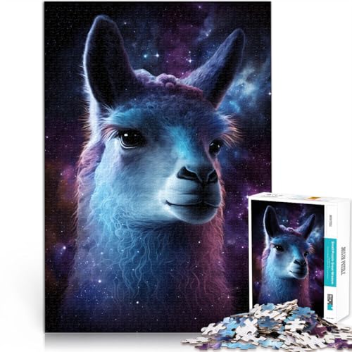 Puzzle für Erwachsene mit 1000 Teilen, Galaxie-Tier, Alpaka-Spielzeug, Denkspiel mit passendem Poster und Quizblatt, 50 x 75 cm, für Teenager ab 14 Jahren von SYUNFEI