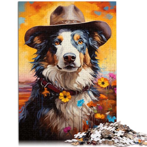 2000-teiliges Puzzle für Erwachsene, Cowboy-Schäferhund, Spielzeug, Denkspiel, einzigartiges Geburtstags, 27,56 x 39,37 Zoll, für 14-Jährige von SYUNFEI