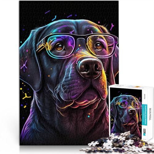 Puzzle für Erwachsene, 2000 Teile, Labrador mit Brille, Spielzeug, Denkspiel, tolle Geschenke und Spielzeuge, 70 x 100 cm, für Teenager ab 14 Jahren von SYUNFEI